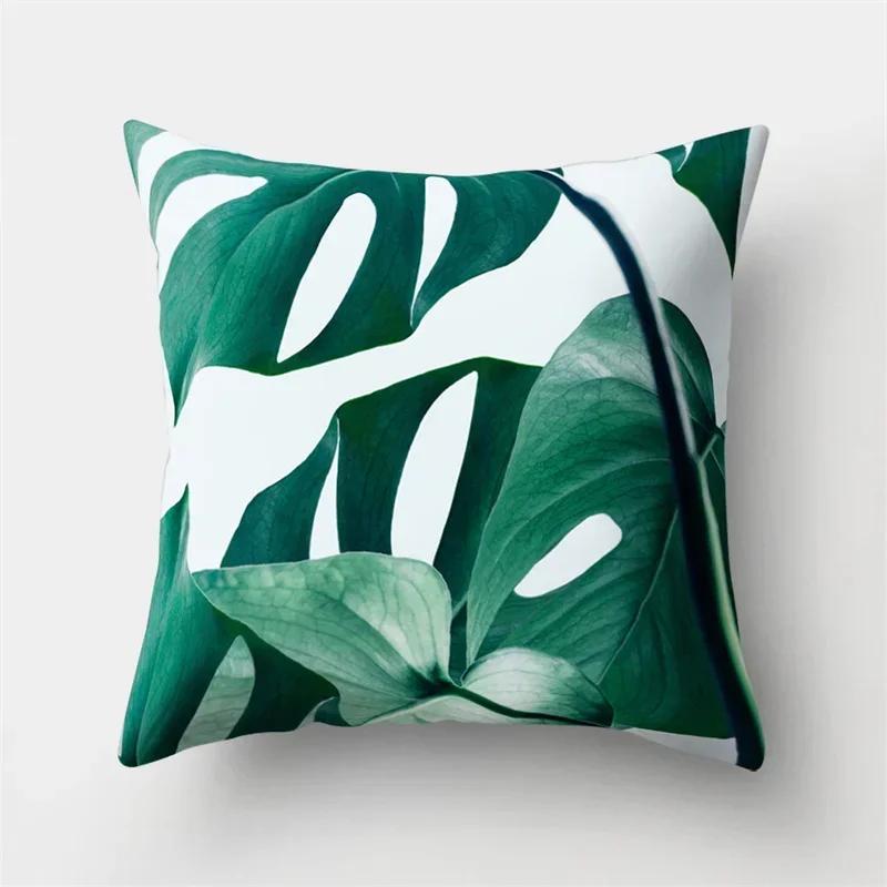 Tropical Plant Green Leaves Cactus Pillowcase Living Room Sofa Cushion Cover Office Bedroom Home Decorative Pillow Covers