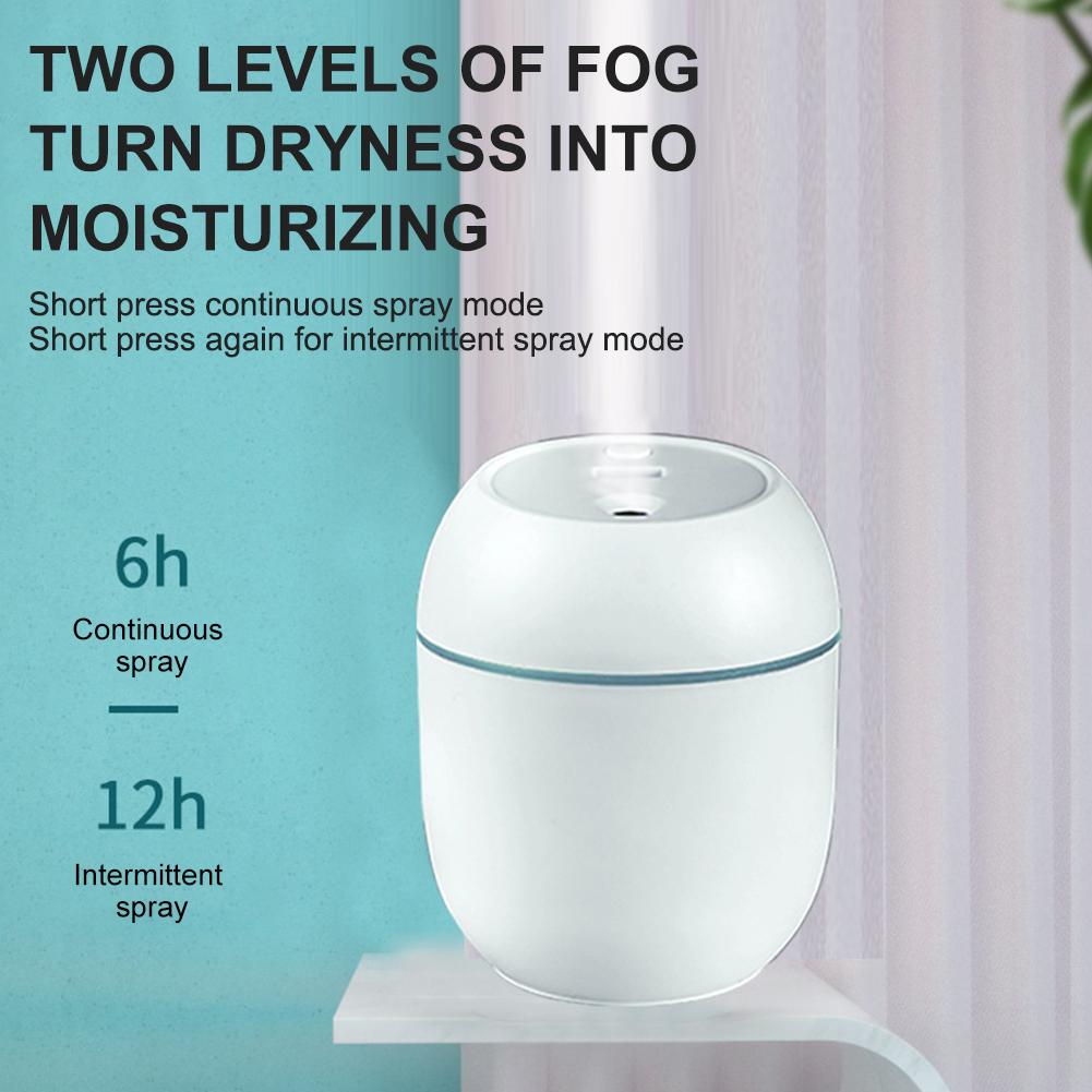 USB Portable Car Air Humidifier Essential Oil Diffuser 2 Modes Auto Off with LED Light for Car Mist Maker Face Steamer