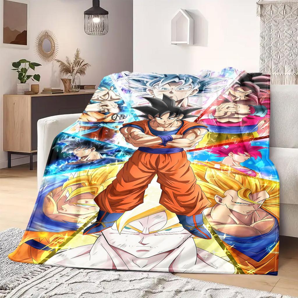 Son Goku Print Blanket Warm Comfortable Flannel Blanket Suitable for Bedrooms,Sofas, Beds,Chairs,Travel -QIAO131