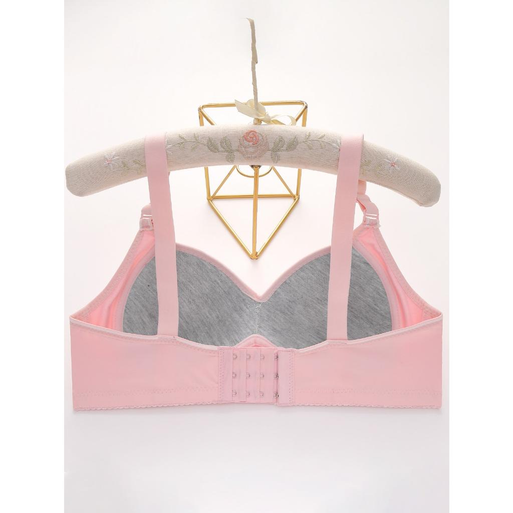 Sexy Lace Flower Face No Steel Ring Bra, Four Rows Three Button Sponge Cup, Plus Size Lingerie for Women