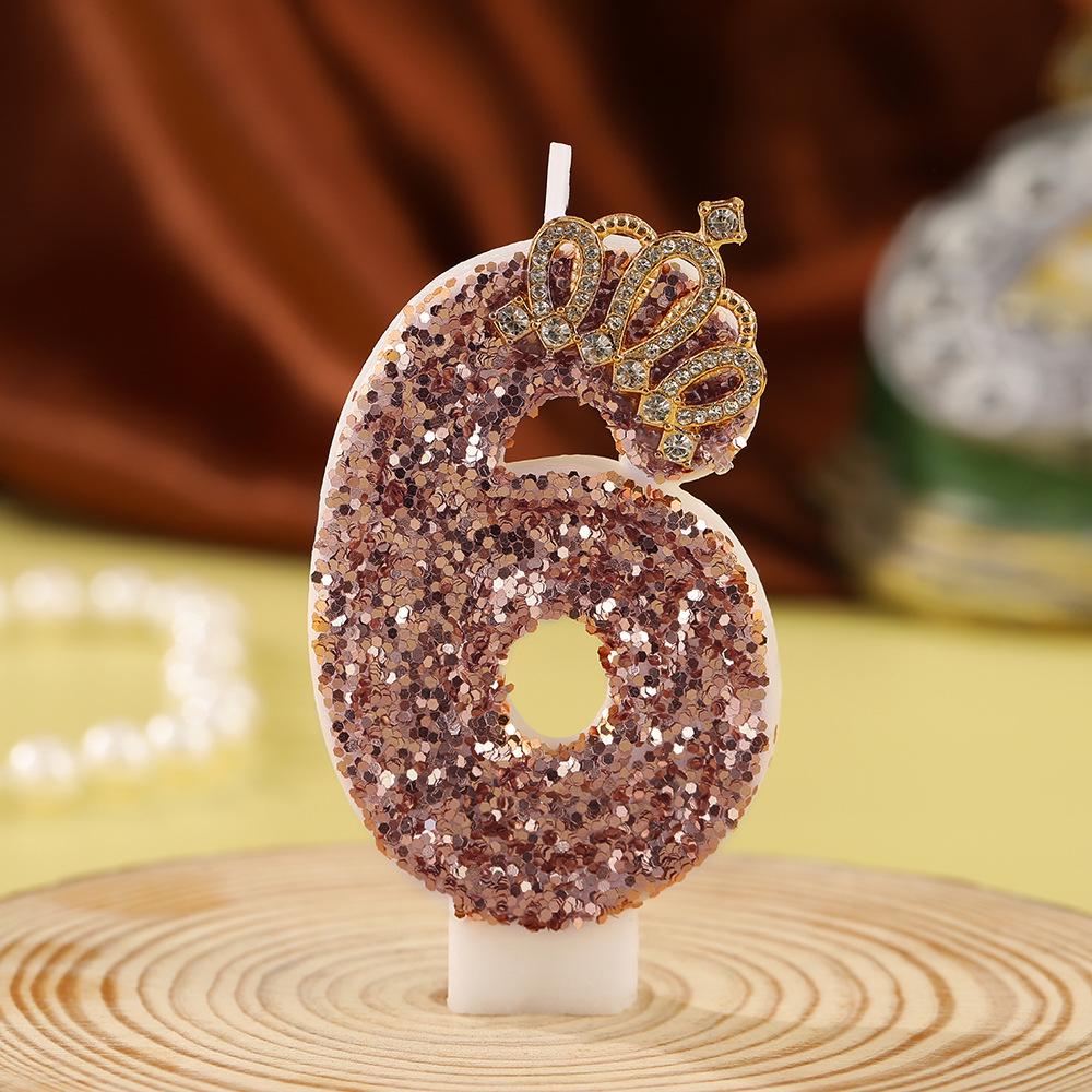 Glitter Number Candle: First Birthday Cake Decoration Prop