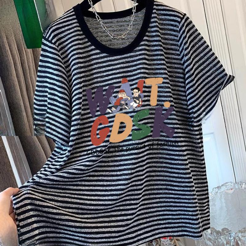 

Очень большая полосатая футболка 4XL чёрный