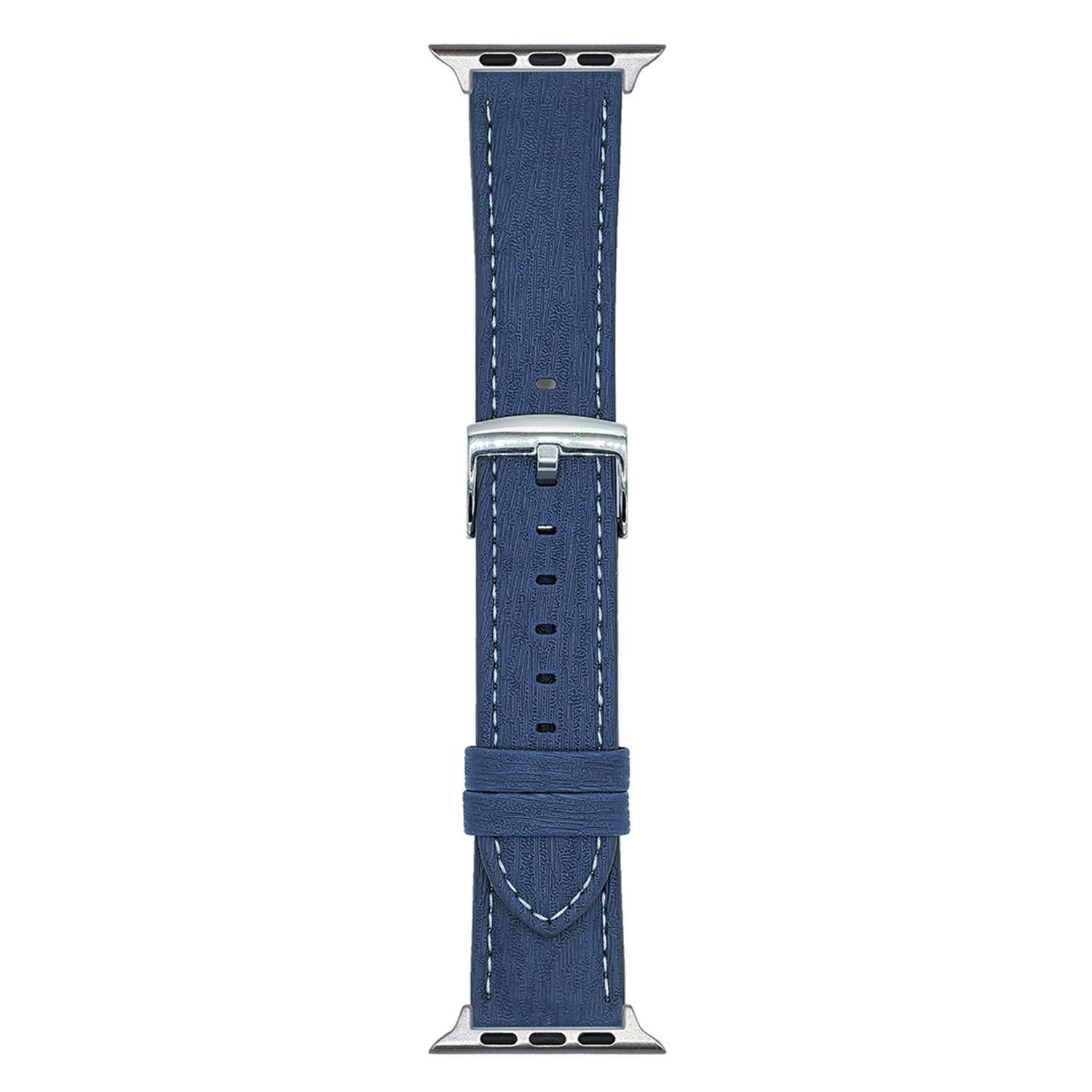

Wood Grain Leather Bands For Apple Watch Series 10 9 8 7 SE 6 5 4 3 2 1 42mm 41mm 40mm 38mm Watch Band Wrist Strap Midnight Blue
