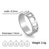 Minimalist Hollow Moon Phase Pattern Matching Couple Rings Closed Band