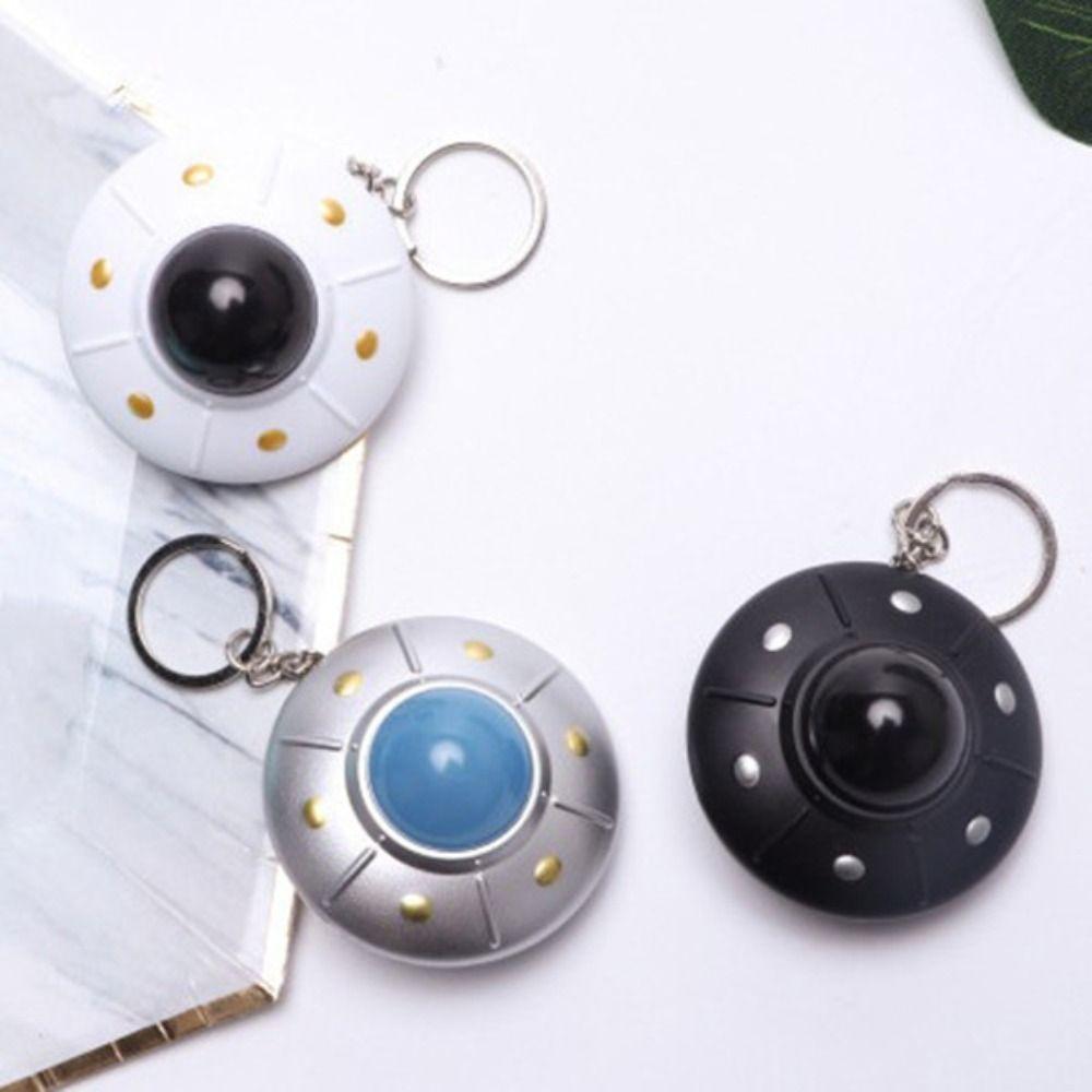 LED Light UFO Keyring Pendant Spaceship Model Keyring Kids Toy Flying Disc Keychain  Small Toy