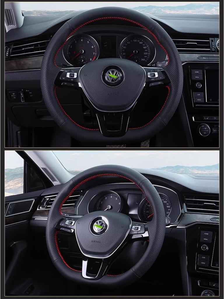 Genuine Leather Suede Steering Wheel Cover for Baojun 530/730 (2017-2021) - Hand-Stitched and Fully Wrapped.