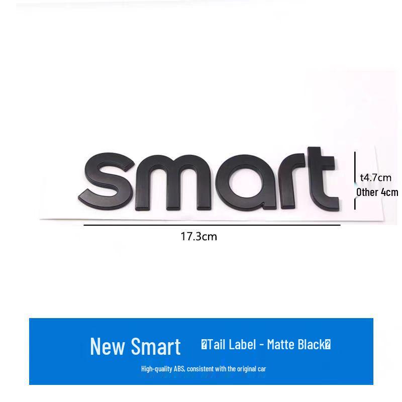 Compatible with Mercedes Smart Front & Rear Emblems, 'Smart Little Elf' Letter Stickers, Modified Car Tail Number Decals