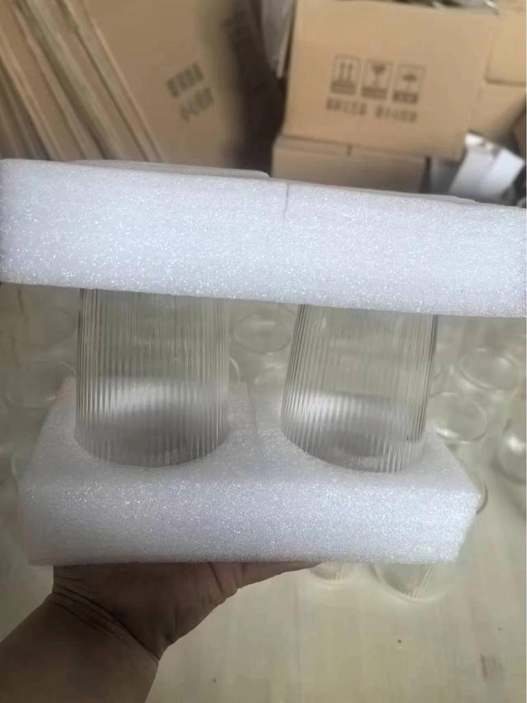 Premium Striped Glass Cup for Cold Drinks, Sparkling Water, Fruit Juices, and Heat-Resistant Lattes