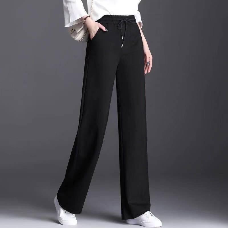 

Женские брюки микроклеш с высокой посадкой больших размеров - Весна 2024, повседневный, стройнящий и универсальный стиль 2XL (136-153 jin)