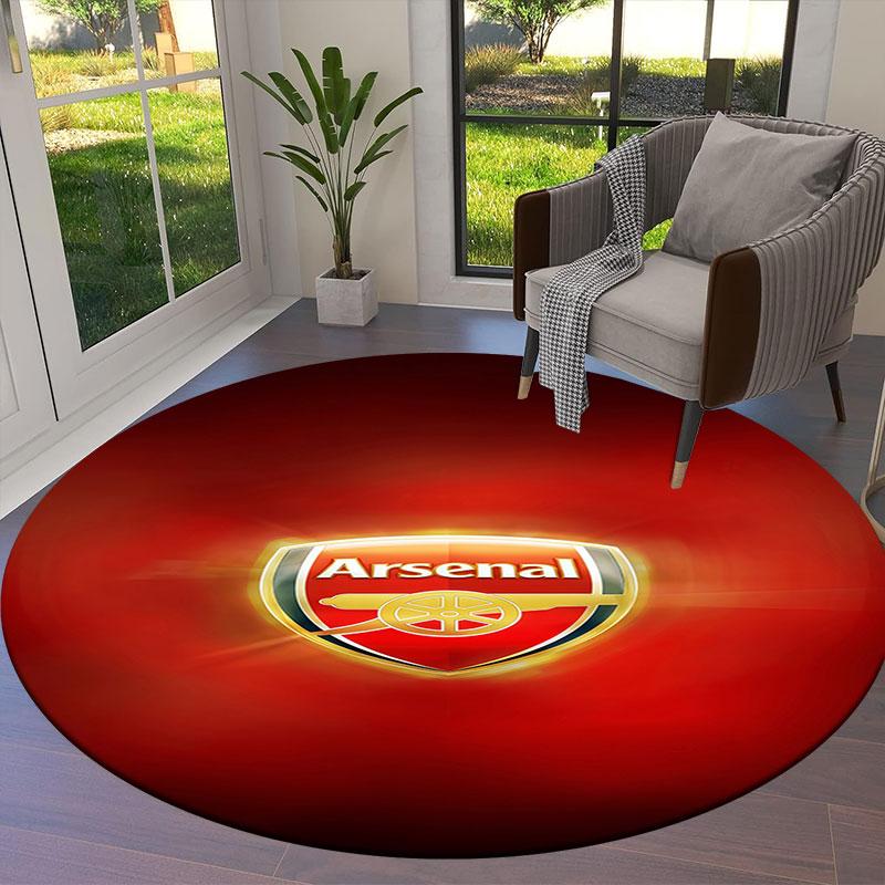 Arsenal F Round Area Rug,Carpet Rug for Living Room Bedroom Sofa Playroom Decor,Non-slip Floor Mat