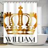 Shower Curtain Custom Name Crown Logo Bathroom Decor Waterproof Printing