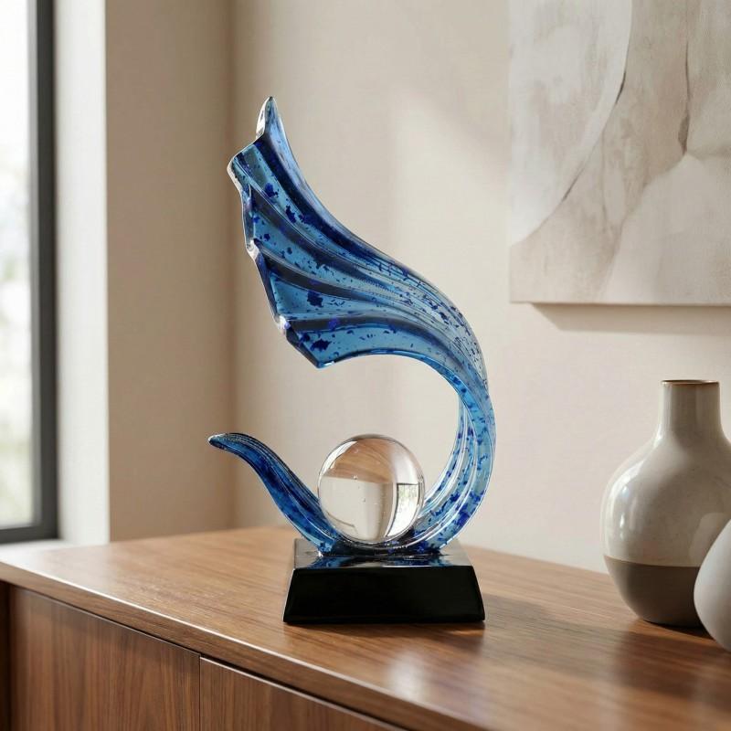 Modern Luxury Resin Decorative Figurine Living Room Office Home Decor Elegant Gift Blue Accent Piece