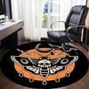1PCMoth Skull Office Round Area Rug,  Mat Suitable For Office, Under Office Chairs Bedroom Living Room Home Decor, Room Deco