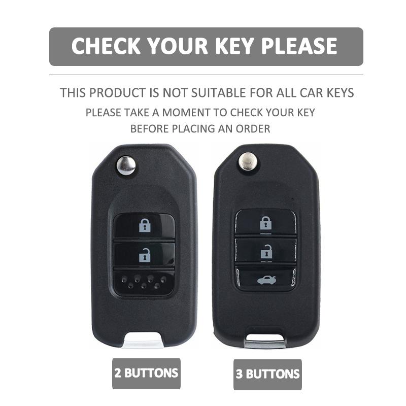2 3 Buttons Silicone Car Key Cover Protect Skin Shell Rubber Case for Honda Accord 9 Crider Civic Jade SPIRIOR CR-V Fit Flip Key