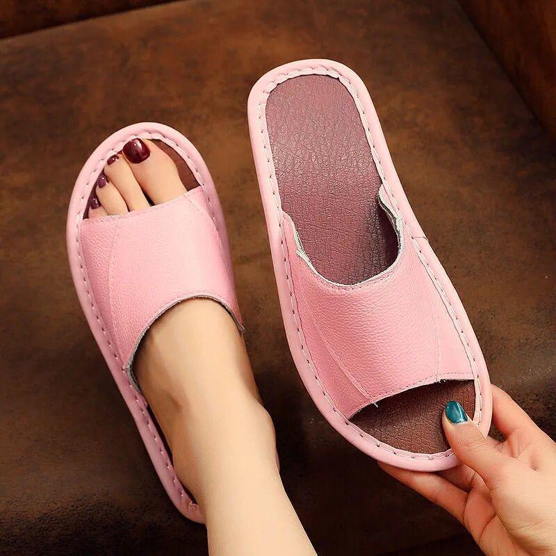 Unisex Echtleder Rindsleder Hausschuhe: Rutschfest, Bequem, Lässig und Kühl für Alle Jahreszeiten