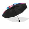 1pc Sturdy 8-Bone Auto Umbrella, Stitch Pastel Donut Floral Umbrella, Digital Printed, Foldable Umbrella for On-the-Go Outdoor Use