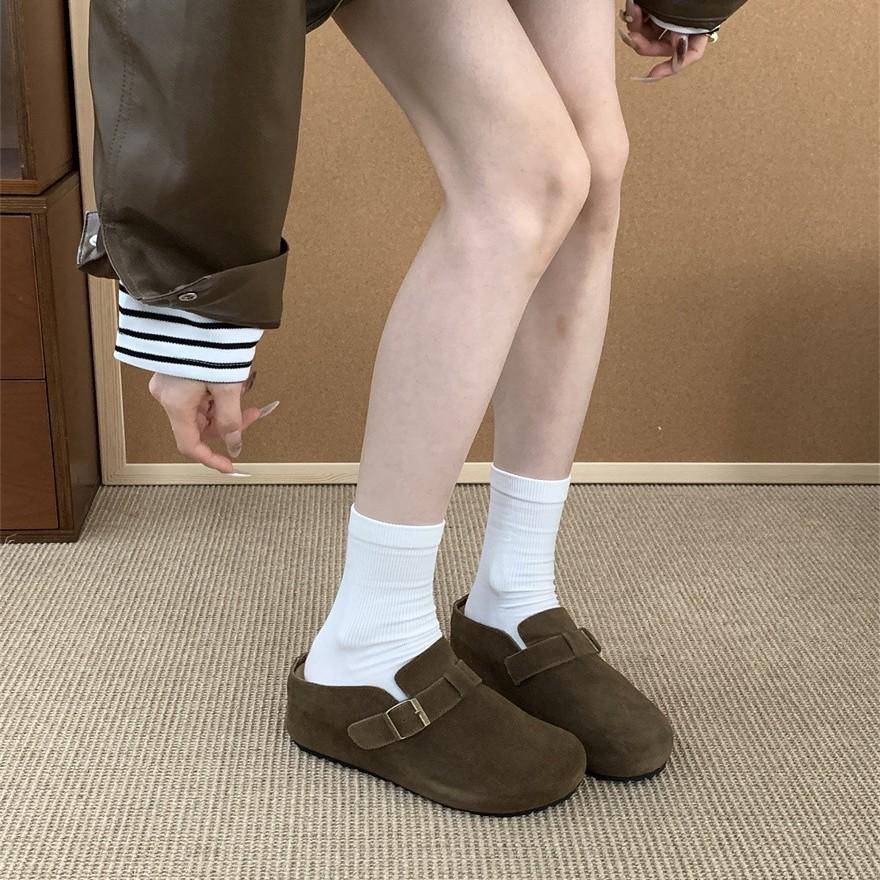 Inner height-increasing Boken shoes women's genuine leather in autumn and winter 2025 new comfortable soft sole soft surface big head Boken single sho