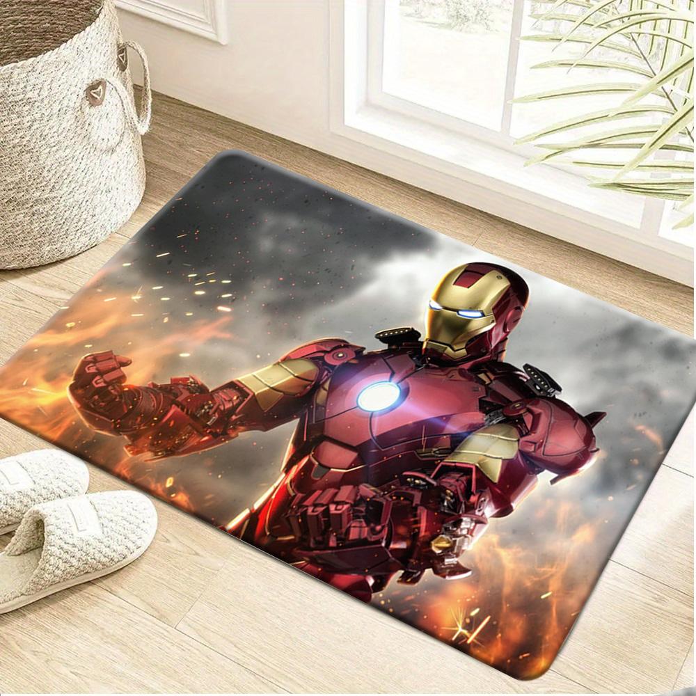 Marvel 1pc Cartoon Print Doormat, Spider-Man in Red and Black Suit with White Spiderweb Background and Black Spider Decorative