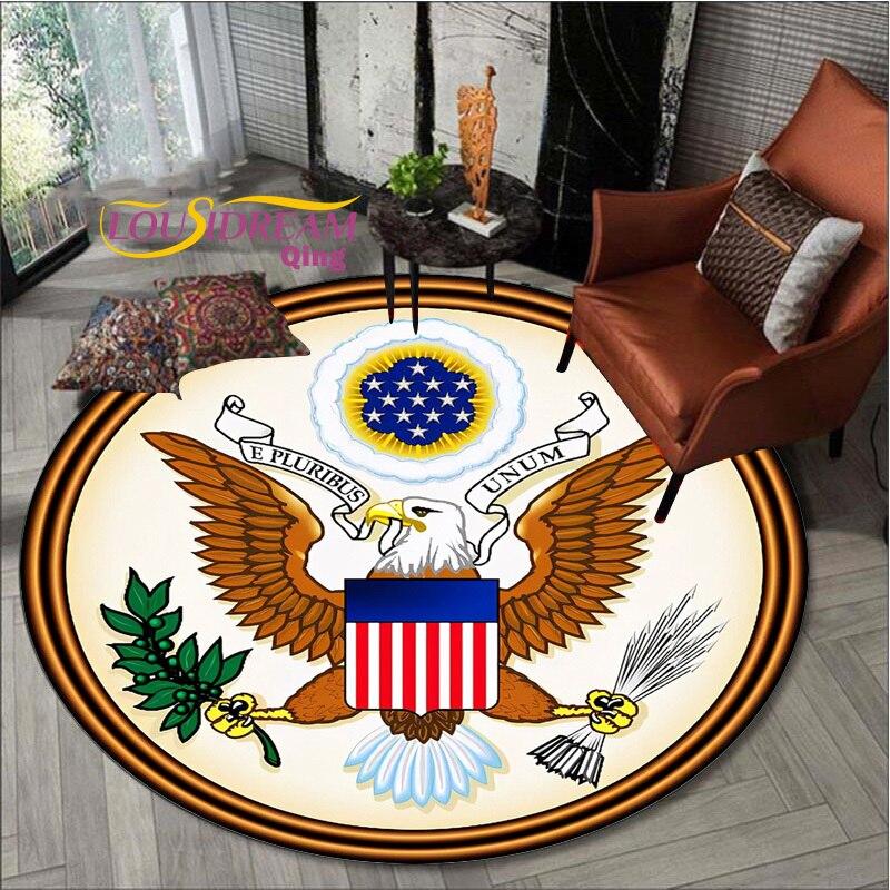Amerykański orzeł okrągłe dywany w sypialni dywaniki do pokoju dziecięcego na krzesło do salonu mata podłogowe maty termiczne dla wycieraczka dla dzieci