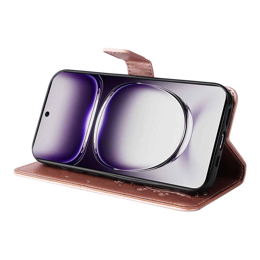 For Oppo Reno12 5G (Global) Wallet Case Floral Butterfly Imprinted Leather Phone Cover Stand