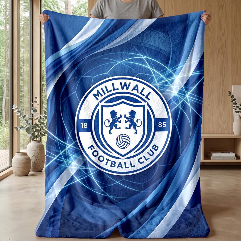 Millwall Football Print Flannel Blanket, Soft Warm Lightweight Throw Blanket for Sofa Bed Camping