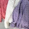 Women's Cable Knit Coral Fleece Warm Pajama Set for Autumn/Winter