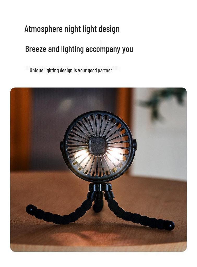 2026 Portable Silent Small Octopus Stroller Fan