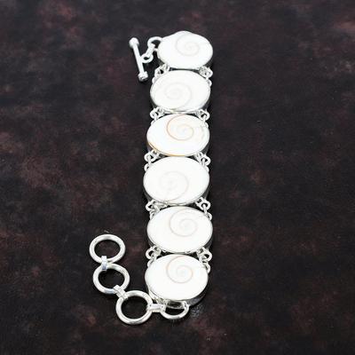 Shiva Auge Muschel Armband Edelstein Handarbeit Armband 925 Sterling Silber Armband Verstellbares Kettenarmband Silberschmuck Geschenk zur Hochzeit