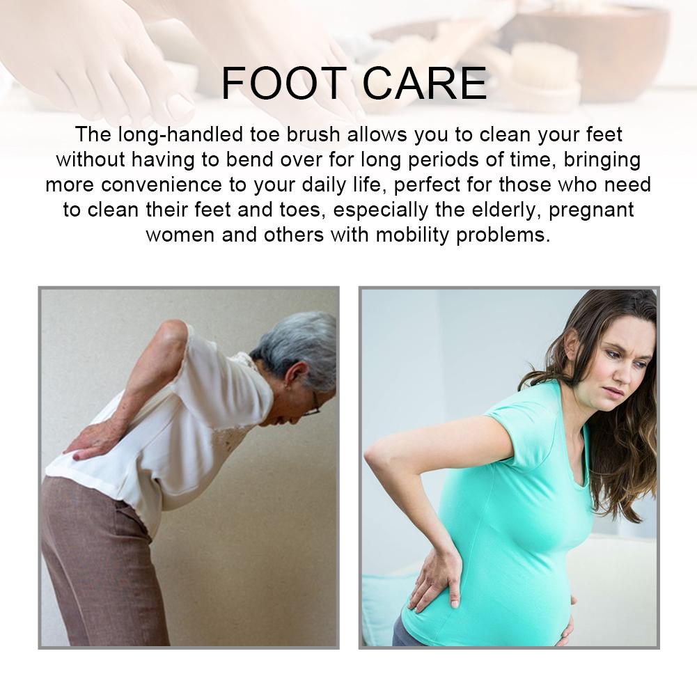 2Pcs Toe Cleaning Brush Silicone Foot Brush Exfoliation Lotion Applicator Feet Cleaner Scrub for Seniors Elderly Disabled