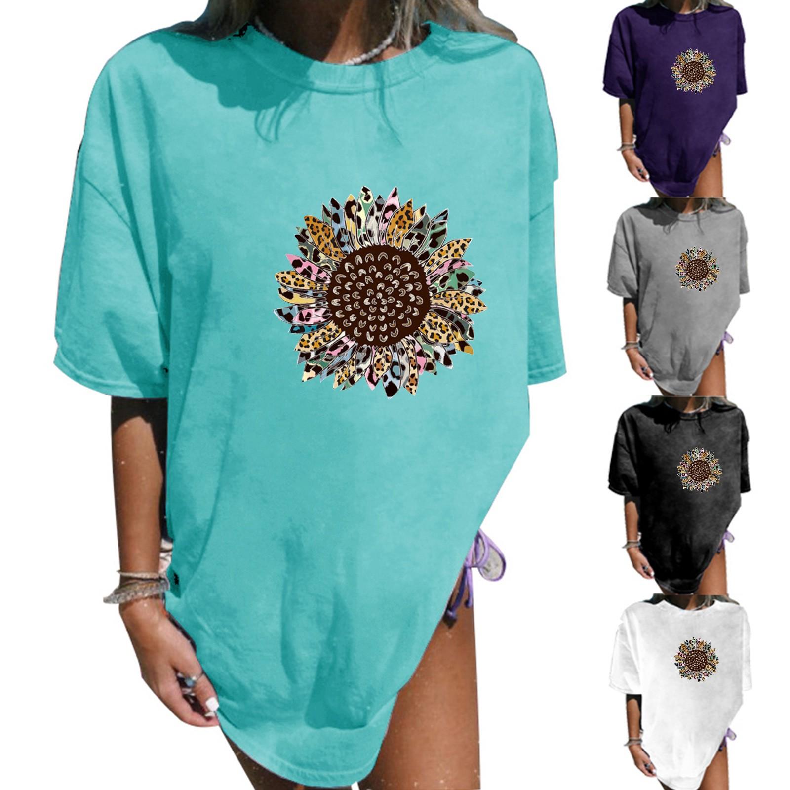 

Женская повседневная модная летняя футболка с короткими рукавами и принтом