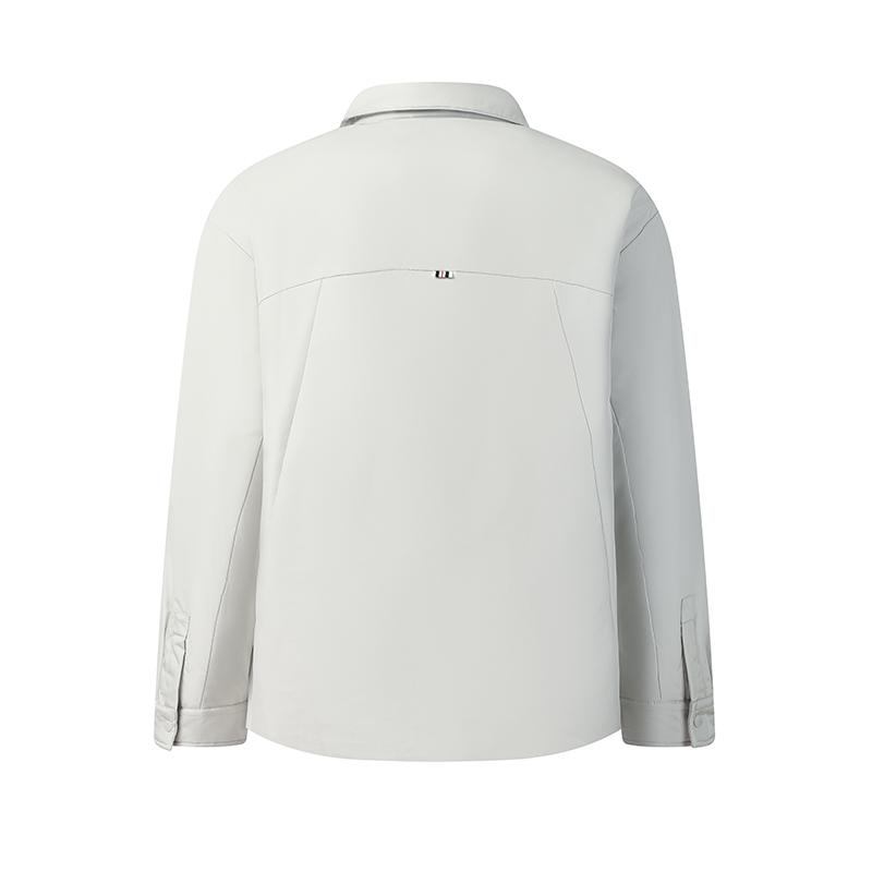 Fila Heritage Fashion Classic Simple Casual Comfortable Versatile Warm Duck Down Thin Shirt Down Jacket Men Jacket Gray F11M548907FLY