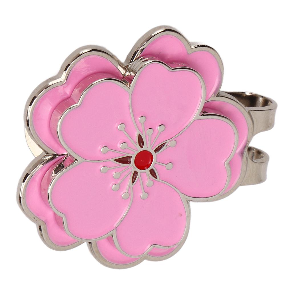 Magnetic Golf Ball Marker Pink Peach Blossom Golf Hat Clip Metal Golf Accessory for Golf Lovers