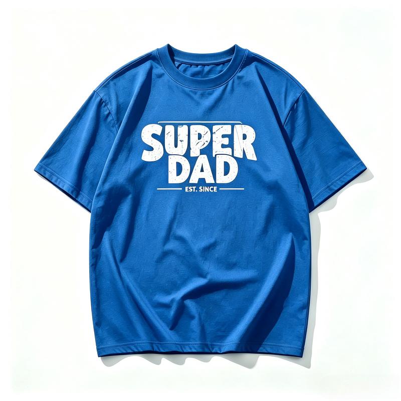 Vintage Super Dad Graphic TShirt For Unisex Fathers Day Gift Retro Distressed Print Cotton Casual Short Sleeve Tees Harajuku Y2k