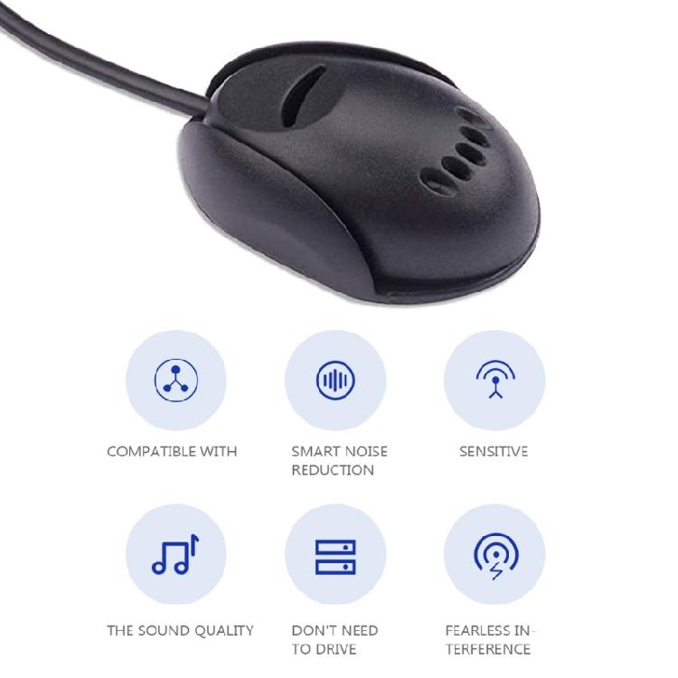Car Dashboard Sun-Visor Audio Mic Stereo GPS Microphone 3.5