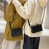 Crossbody Bag Fashionable Blue Pu Simple Box Bag Female Student Solid Color Mobile Phone Small Square Bag Trendy Brand Men's Shoulder Bag