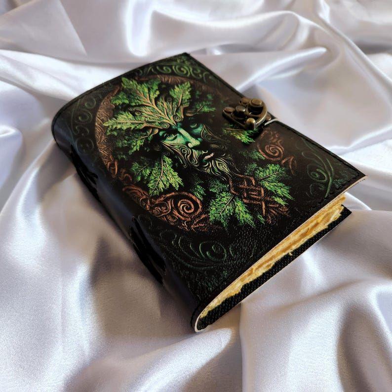 Tree Man Face Printed Leather Journal, Notebook, sketchbook, Leather Dairy, Deckle Page Writing Journal, Dream Journal, Personalized Gift.
