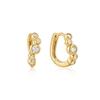 Ania Haie Gold Small Sparkling Tide Hunger Hoop 925 Silver Earrings E075-17G