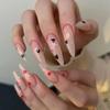 European & American French Manicure Pointed False Nails with Stickers