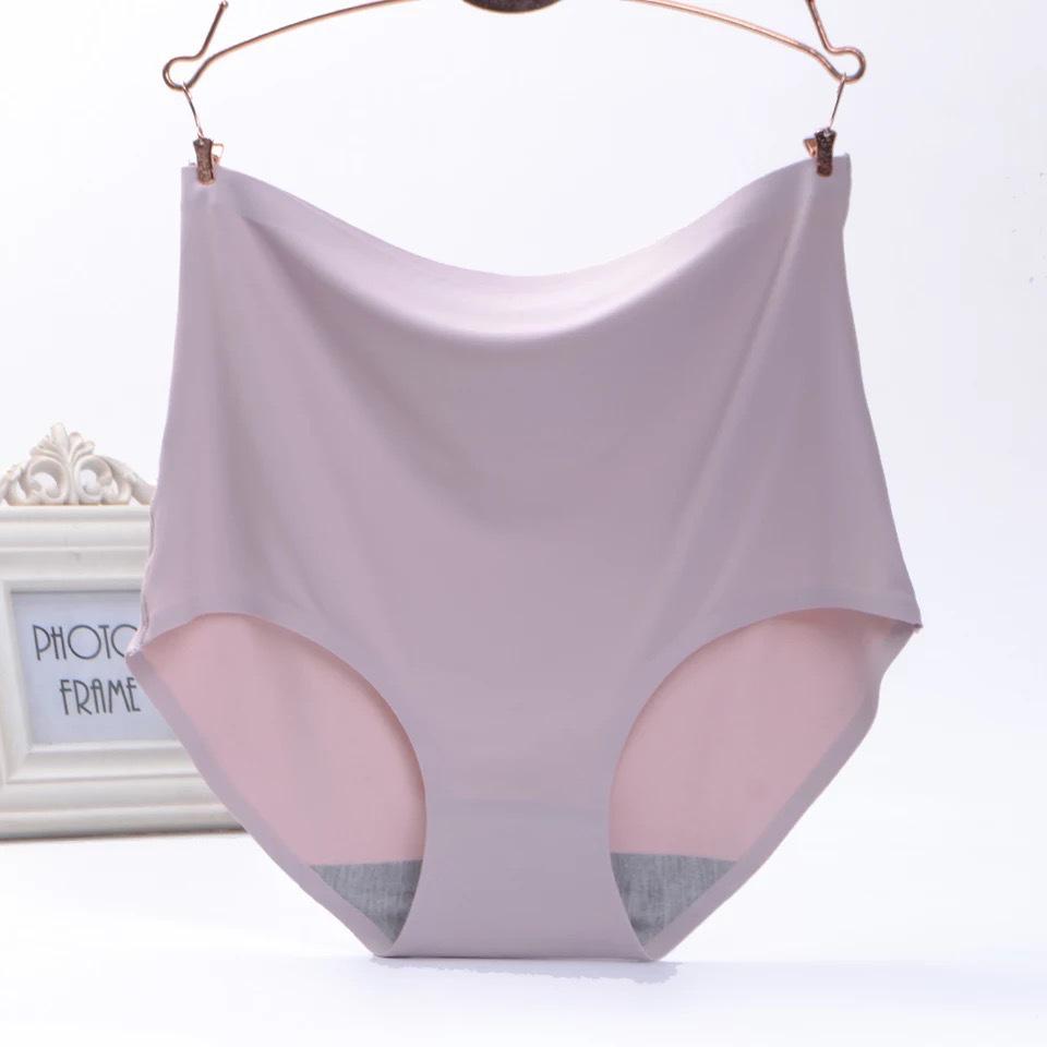 Plus-size Seamless High-waist Women's Ice Silk Briefs