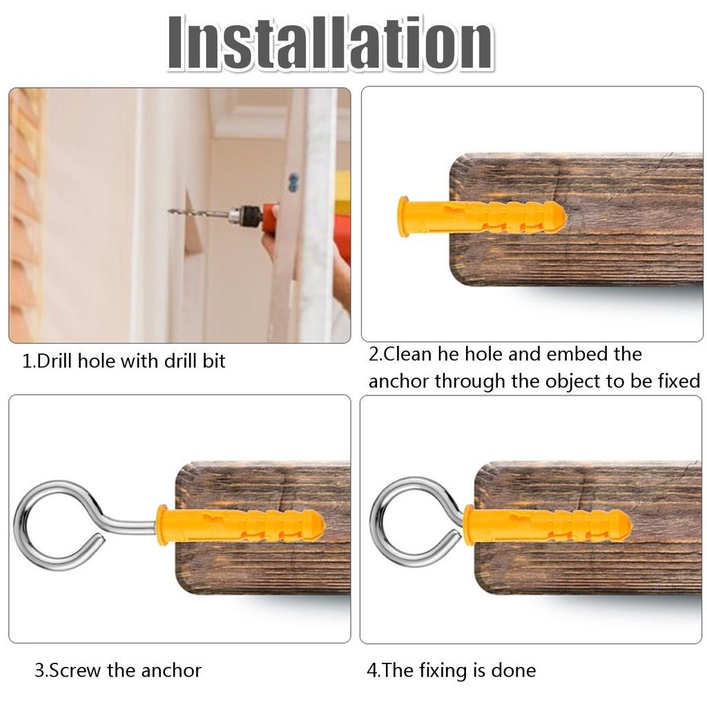 Schwere Drahtseil-Kabelhaken Edelstahl Spannschloss Kordel Aufhängeset Kit für Sonnensegel Zelt 30m Installation Außenleuchten