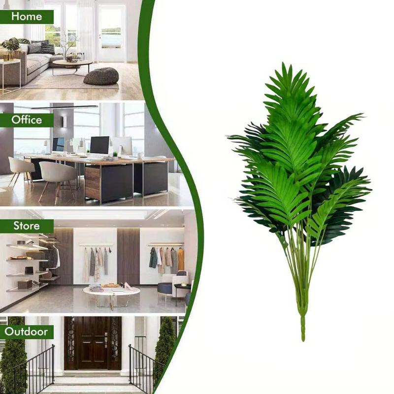 Green Realistic Artificial Plant (Approx. 32.28 Inches) - Long Stem Large Leaves for Indoor/Outdoor Decoration Plant Decoration