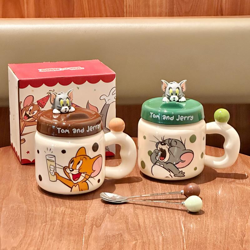 Cat and Mouse Joint Ceramic Mug Boys and Girls Birthday Gift Large Capacity Drinking Cup Couple Birthday Gift