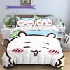 Chiikawa  Pattern Bedding Quilt Set  Home Decoration  Gift (1 * Duvet Cover + 2 * Pillowcase  Without Core)