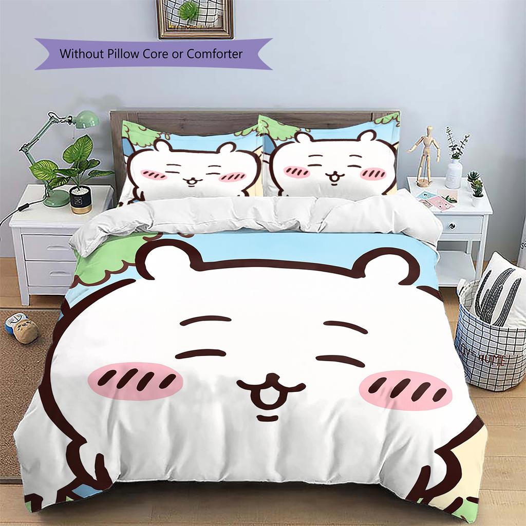 Chiikawa Pattern Bedding Quilt Set Home Decoration Gift (1 * Duvet Cover + 2 * Pillowcase Without Core)