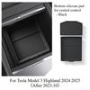 For Tesla Model 3 Y Juniper Highland 2025 Center Console Armrest Storage Box Stowing Tidying Lower Bottom Mat Organizer Tray Pad