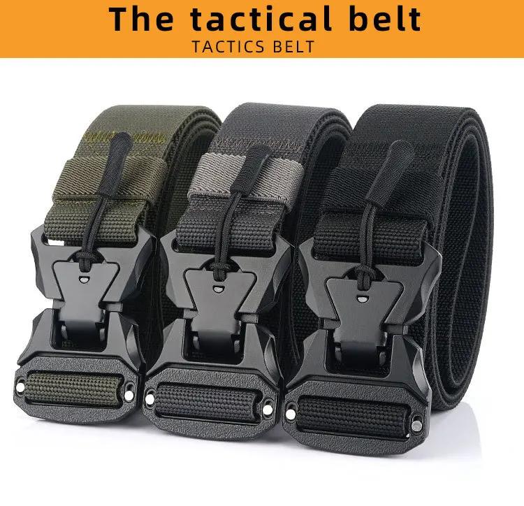 Elastic Men's Belt Tactical Belt Male Multi-function Alloy Magnetic Buckle High Quality Canvas Belt For Jeans Pants