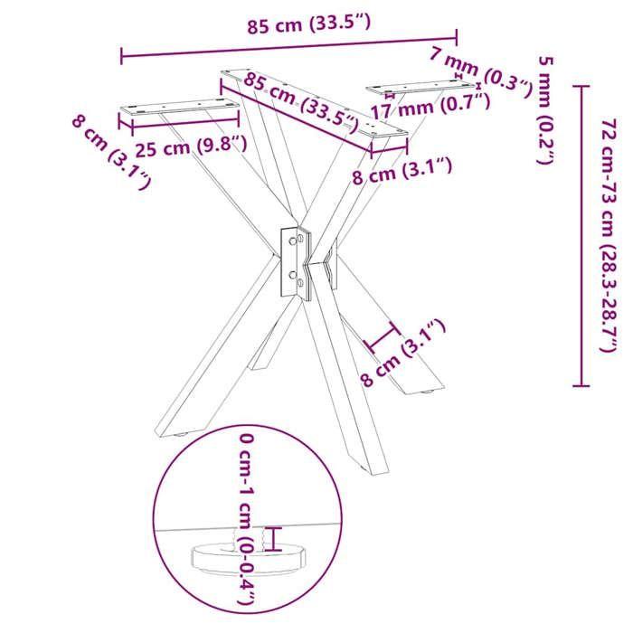 VidaXL Pied de table à manger en forme d'araignée noir 85 x 85 x (72-73) cm en acier 4013120