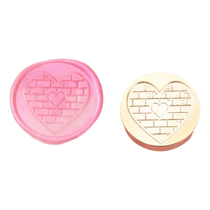 2Pcs Love Heart Seal Stamp, Wedding Themed Seal Stamp Head for Seal Invitations, Valentines Card, Package Embellishment