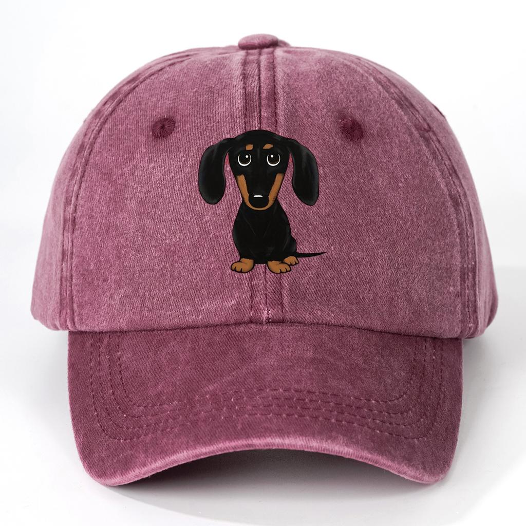 1pc Unisex Dog Embroidery Baseball Cap Outdoor Sport Washed Adjustable  Polyester Printed Suitable for Holiday Beach.