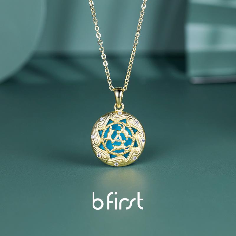 

Original Design Fashion 925 Silver Necklace Women s Light Luxury Niche Jewelry Rabbit Versatile Turquoise Accessories Tide 925 silver